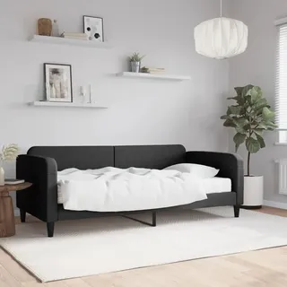 Best Möbel Bettrahmen inkl. Lattenrost - Tagesbett mit Matratze Schwarz 90x200 cm Stoff - Klassische Betten Cloris Neu3565873 2parcel - Schwarz