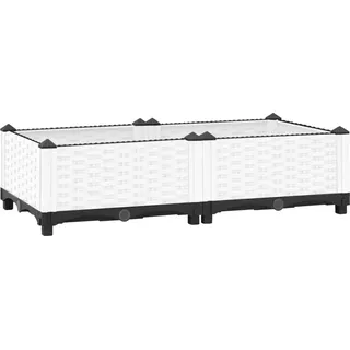 Hochbeet 80x40x23 cm Polypropylen - Weiß