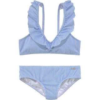 Buffalo Bustier-Bikini mit Volants am Ausschnitt, hellblau, weiß
