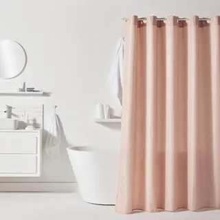 TODAY Duschvorhang mit Waffelmuster, 180/200 Polyester, Pink Utility