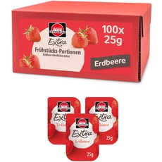 Bild von Extra Erdbeere Portionen, Konfitüre Portionsschalen, Großpackung, 100x25g