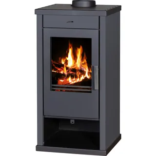 Modern kaminöfen VICTORIA VANESSA LUX mit schwarz Seitenpaneelen - Schwarz