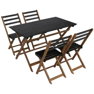 Mendler Garnitur HWC-P72 4-tlg. Schwarz