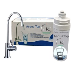 WK Acqua Top | Professionelles Mikrofiltrationsset für Wasser | Für einen verbesserten Geschmack direkt in Ihrer Küche | Wasserhahn inklusive | Made in Italy