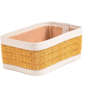 DARIDO Rechteckige Smar Aufbewahrungskorb, L Größe 30x22x13cm, Handgeschnitzt Obstkorb, Perfekte Aufbewahrungseinheit, Aufbewahrung Badezimmer, Körbchen, Geflochtener Korb für Küche und Bad