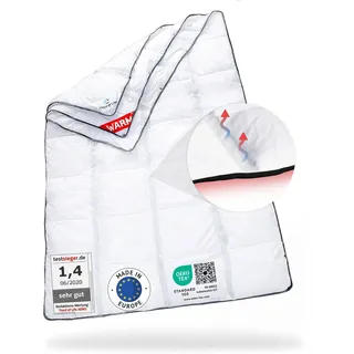 Premium 4 Jahreszeiten Bettdecke 155x220 mit OptiSleep®-Technologie | 3-lagige Ganzjahresdecke AERO ActiveClima, Flauschige Winterdecke, Stepp-Decke mit Ventilationszonen für Winter & Sommer