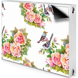 Magnet Heizkörper-Abdeckung Verkleidung Abdeckung Heizkörperabdeckung 80x60 cm - Vögel, auf, Zweige