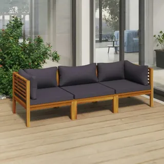 vidaXL 3-Sitzer-Gartensofa mit Auflage Akazie Massivholz