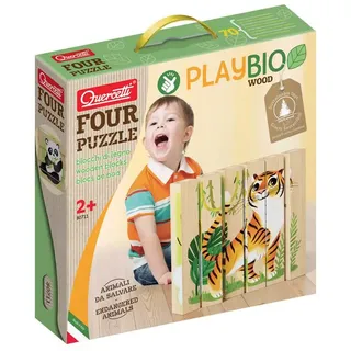Quercetti Vier Puzzles Mit Gefährdeten Tieren - Multicolor - One Size