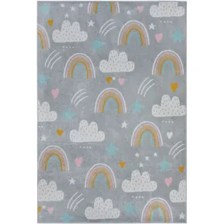 HANSE HOME Adventures Rainbow Clouds«, rechteckig, 7 mm Höhe, Spielteppich, weich, Kinderzimmer, Kurzflor, Spielunterlage, Teppich Junge Mädchen für Spielzimmer, Jugendzimmer, Wohnzimmer - Grau, 160x235cm