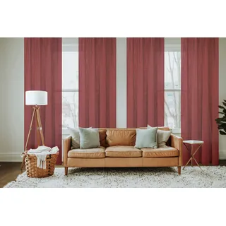 Vorhang HOME BASICS "SOFTY 2er Pack" Gr. 3, lila (beere), B:140cm H:245cm, Polyester, Gardinen, Vorhang, 2er Pack Ösenschal SOFTY Uni