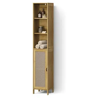 Badschrank Livinity Mincio Bambus 30 x 170 cm mit 1 Tür, Model 62499 - Braun
