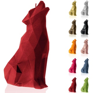 Candellana Handmade Wolf Low-Poly Kerze Geschenk- Lustig - Dekorative Kerze - Home Décor - Geschenke für Freunde - Baumwolle Docht - Brenndauer 35h - Red Kerze