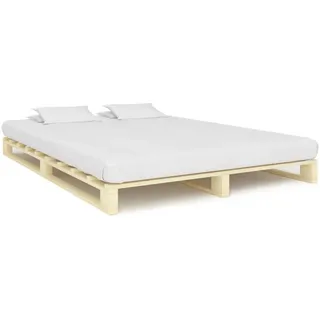 vidaXL Palettenbett 140 x 200 cm Braun