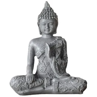 Buddha Statue Meditation 1 - Zen und Feng Shui Deko Statue - Bringt eine beruhigende und entspannende Atmosphäre in Ihr Zuhause - Glücksbringer Statue Farbe Grau - Höhe: 12cm - Zen'Light