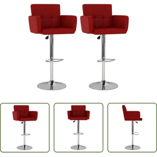 The Living Store Barhocker 2 Stk. Weinrot Kunstleder - Rot