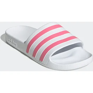 Badesandale ADIDAS SPORTSWEAR "AQUA ADILETTE", Damen, Gr. 44,5, weiß (cloud weiß, rose tone, cloud weiß), Synthetik, Schuhe Badesandale, Badelatschen