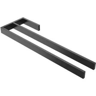 Kalb Material Für Möbel kalb Handtuchhalter Jörn mit zwei Stangen für Waschtisch, schwarz, Aluminium, Länge: 400mm, Höhe: 25mm, Tiefe: 120mm