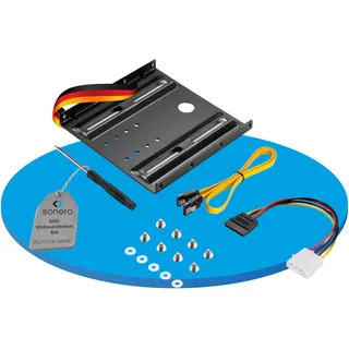 Sonero sonero® SSD Einbaurahmen Set, 2,5" SSD auf 3,5" inkl, Zubehör schwarz