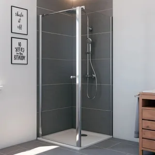 Breuer Drehtür links für Seitenwand Elana 6 Chrom Klarglas 100 cm