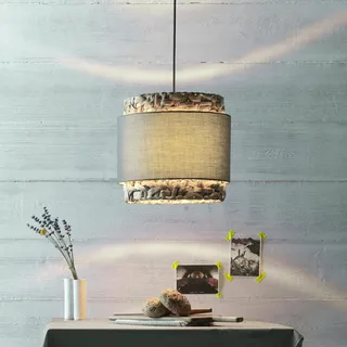 Brilliant Pendelleuchte Waterlilly 1-flammig Grau und Beige