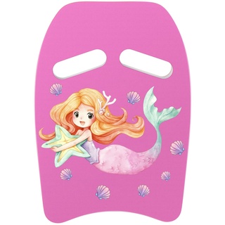 MoKo Kinder Schwimmbrett, Schwimmen Kickboard Trainingsausrüstung mit Griffen Cartoon Swim Float Schwimmtrainingsausrüstung Schwimm Board für Junge Mädchen - Rosa Meerjungfrau