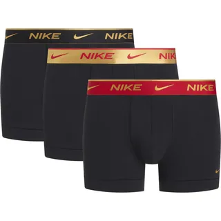 NIKE Underwear Trunk "TRUNK 3PK" Packung, 3er, 3 Stk. mit farbigem NIKE Logo-Elastikbund, blk uni rot, wheat gld, blk hig sh wb