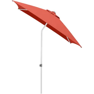 Kettler Sonnenschirm , Silberfarben, Terracotta , Textil , 200x200 cm , 360° drehbar, höhenverstellbar, lichtecht, Knickgelenk, regenabweisend, rostfrei, stabile Strebegelenke, U-Profil-Streben, UV-beständig, wetterfest, mit Belüftung, geeignet für Balkon , Sonnenschutz, Sonnenschirme