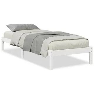 vidaXL Massivholzbett Extra Lang ohne Matratze Weiß 100x220 Kieferholz - Weiß