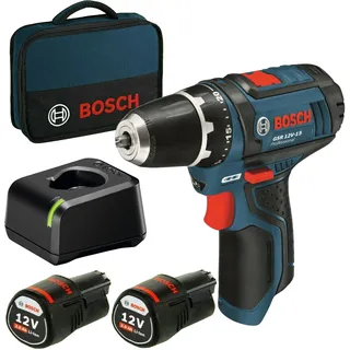 Bosch GSR 12V-15 inkl. 2 x 2,0 Ah + Tasche