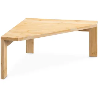 Navaris Eckregal aus Bambus - Regal aus Holz für Küche Bad - Kücheneckregal stehend für Arbeitsplatte Schrank Büro - 1 Ebene - Organizer Natur