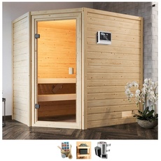 Bild von Sauna »Juli«, 3,6-kW-Plug & Play Ofen mit ext. Steuerung, beige