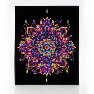DIAMOND DOTZ 2594361 Original 5D Diamond Painting Set, Neon Mandala, mit Neonfarben und Samt, DIY Diamant Malerei Bilder für Erwachsene und Kinder ab 12 Jahren, Intermediate