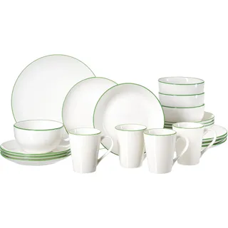 Kombiservice RITZENHOFF & BREKER "Adela", grün, 20 Stk., Porzellan, Geschirr-Sets, Kombiservice, aus Porzellan für 4 Personen