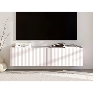 INOSIGN Antibes TV-Lowboard 128 cm x 31,5 cm x 42 cm Weiß Metall/MDF/Holzwerkstoff