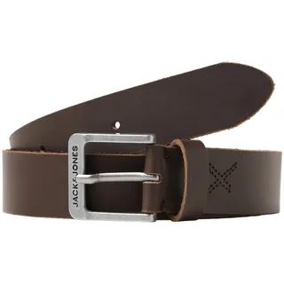 JACK & JONES Legerer Echtleder Gürtel Klassischer Leather Belt mit Löcher JACROCK