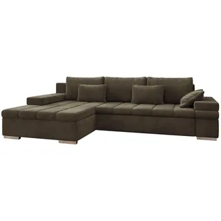Mirjan24 Eckcouch Textil 6-Sitzer Dunkelbraun
