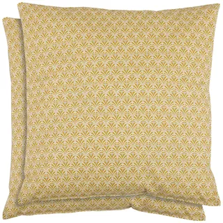 Dekokissen GO-DE "Dana", gelb (gelb, unifarben), B:38cm H:10cm L:38cm, Baumwolle, Dekokissen_Sitzkissen_Kissenhüllen, Dekokissen, 2er Set, 38x10x38 cm