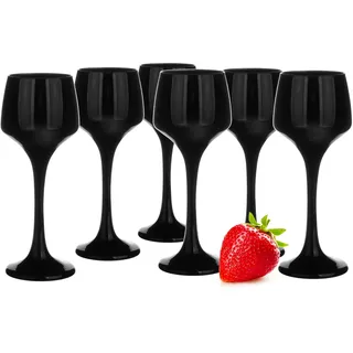 Glasmark Krosno Schnapsgläser 6er Set 75 ML Gläser Set Für Schnaps Vodka Glas Shots Likör Schnapsglas Shotgläser Likörgläser Geschenkset Wodka Schwarz 6 x 75 ML