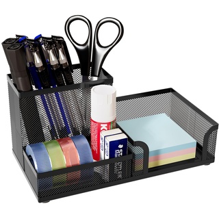 EasyPAG Metall Schreibtisch Organizer Stiftehalter Stiftköcher Utensilienschalen Büro Organisation Zubehör Ablage,Schwarz