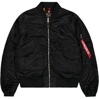 Bomberjacke ALPHA INDUSTRIES "CWU MA-1 Bomber NC Women", Damen, Gr. S/M, schwarz, Obermaterial: 100% Nylon, Lining/Füllung: 100% Polyester, Jacken Bomberjacke