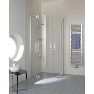 Kermi Viertelkreis FILIA XP P50 09020, FXP5009020VPK, Farbe: Silber Hochglanz Echtglas klar Clean