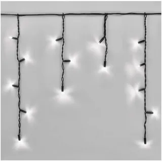 EMOS Connect System 3m Eisregen Lichterkette Profi, robuste Weihnachtslichterkette mit 50 LEDs, Erweiterungskomponent C (ohne Verbindungskabel und Adapter), IP44 für Innen und Außen, Kaltweiß, schwarz