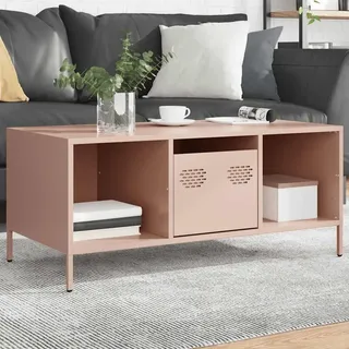 vidaXL Couchtisch Rosa 101,5x50x43,5 cm Kaltgewalzter Stahl - Rosa