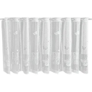 Gardinia Sehlbach Bistrogardine Jacquard Schmetterlinge, Weiß, 160 x 60 cm Bistrogardine, Lichtdurchlässig, Filigrane Muster, Einfache Anbringung, Dekorativer Akzent, Charmantes Ambiente