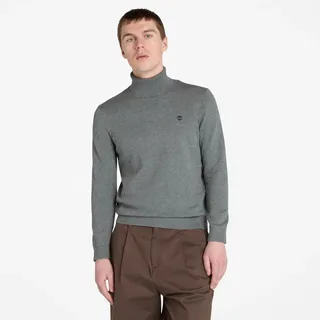 Rollkragenpullover TIMBERLAND "WILLIAMS RIVER Turtle Neck Cotton S", Herren, Gr. S, grau (dunkelgrau heather), Obermaterial: 100% Baumwolle, Pullover Rollkragenpullover, mit Rollkragen, Langarm-Design, sportlicher Stil, aus Baumwolle