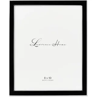 Lawrence Rahmen versilbert Metall mit Emaille Bilderrahmen, versilbert, schwarz, 8 by 10