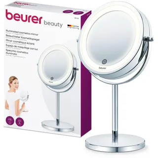 Beurer BS 55 Kosmetikspiegel, Beauty-Spiegel mit 7-fach Vergrößerung, mit Dimmfunktion, beleuchteter Schminkspiegel mit LED Licht, ideal für Make-Up und Gesichtspflege, kompakter Bad-Spiegel