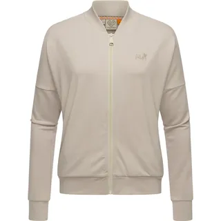 Sweatjacke RAGWEAR "Sweatjacke Doron", Damen, Gr. 4XL, beige (bone), Obermaterial: 67% Polyester PES. 28% Viskose CV. 5% Elasthan EL., Sweatjacken Sweatjacke