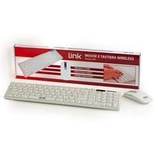 LINK LKTAST06 TASTIERA Slim E Mouse Combo Wireless 104 TASTI Layout Italiano 1.000 1.600 DPI Bianco